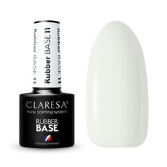 База для гибридного лака Claresa Rubber Base, №11 белая, 5 г цена и информация | Лаки для ногтей, укрепители для ногтей | kaup24.ee