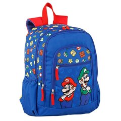 Ratastega koolikott Super Mario Punane Sinine (40 x 30 x 16 cm) hind ja info | Koolikotid, sussikotid | kaup24.ee