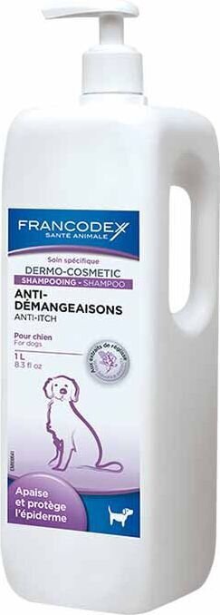Sügelusevastane šampoon koertele Francodex, 1 l hind ja info | Karvahooldustooted loomadele | kaup24.ee