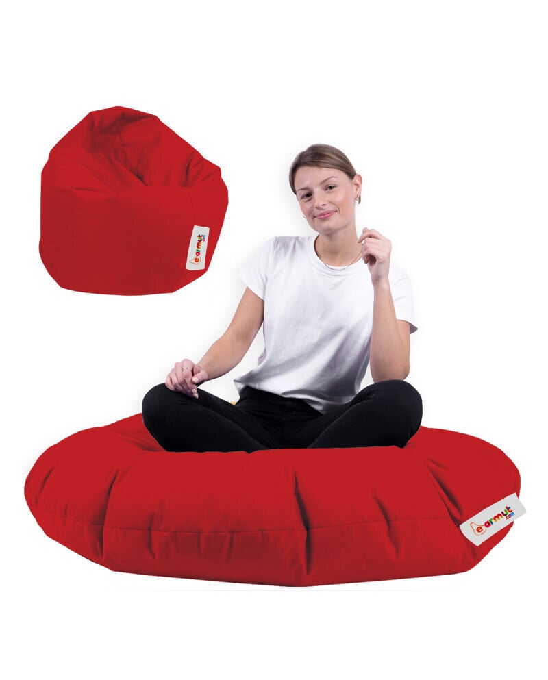 Kott-tool Iyzi 100 Cushion Pouf, punane цена и информация | Kott-toolid, tumbad, järid | kaup24.ee