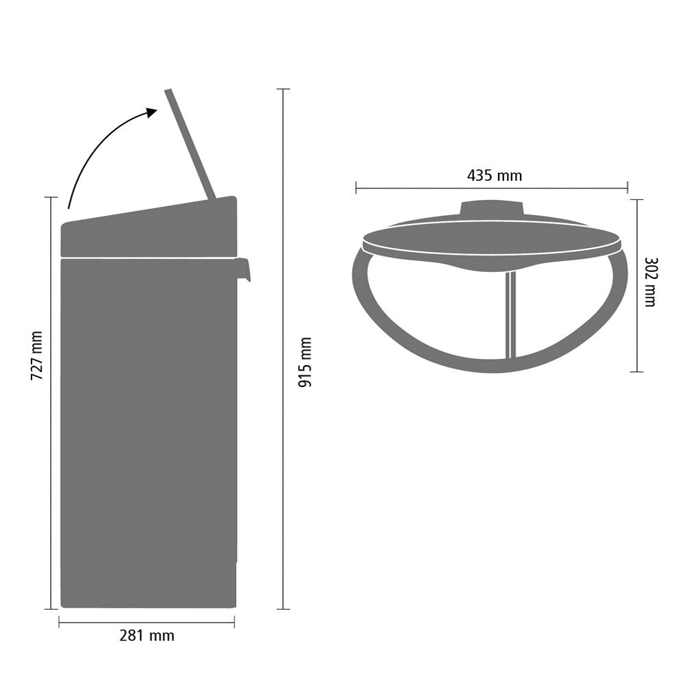 Prügikast, Touch Bin 10 + 23L Platinum hind ja info | Prügikastid | kaup24.ee