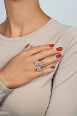 Brilio Silver RI111W Сверкающее открытое серебряное кольцо цена и информация | Кольцо | kaup24.ee