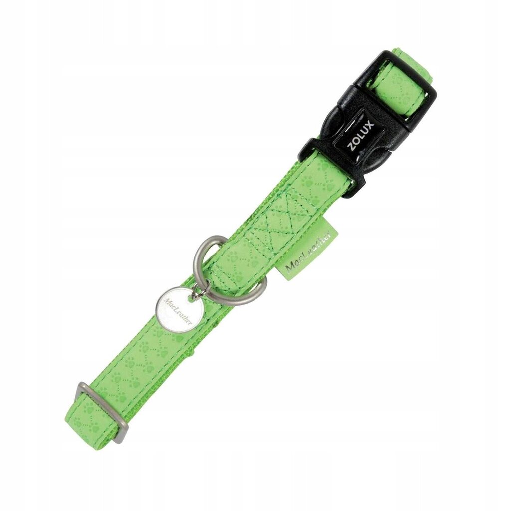 Kaelarihm koertele Zolux Mac Leather, 20 mm, roheline hind ja info | Kaelarihmad ja traksid koertele | kaup24.ee