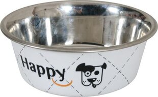 Миска Zolux Inox Happy, 2,65 л, белый цвет цена и информация | Миски, ящики для корма | kaup24.ee