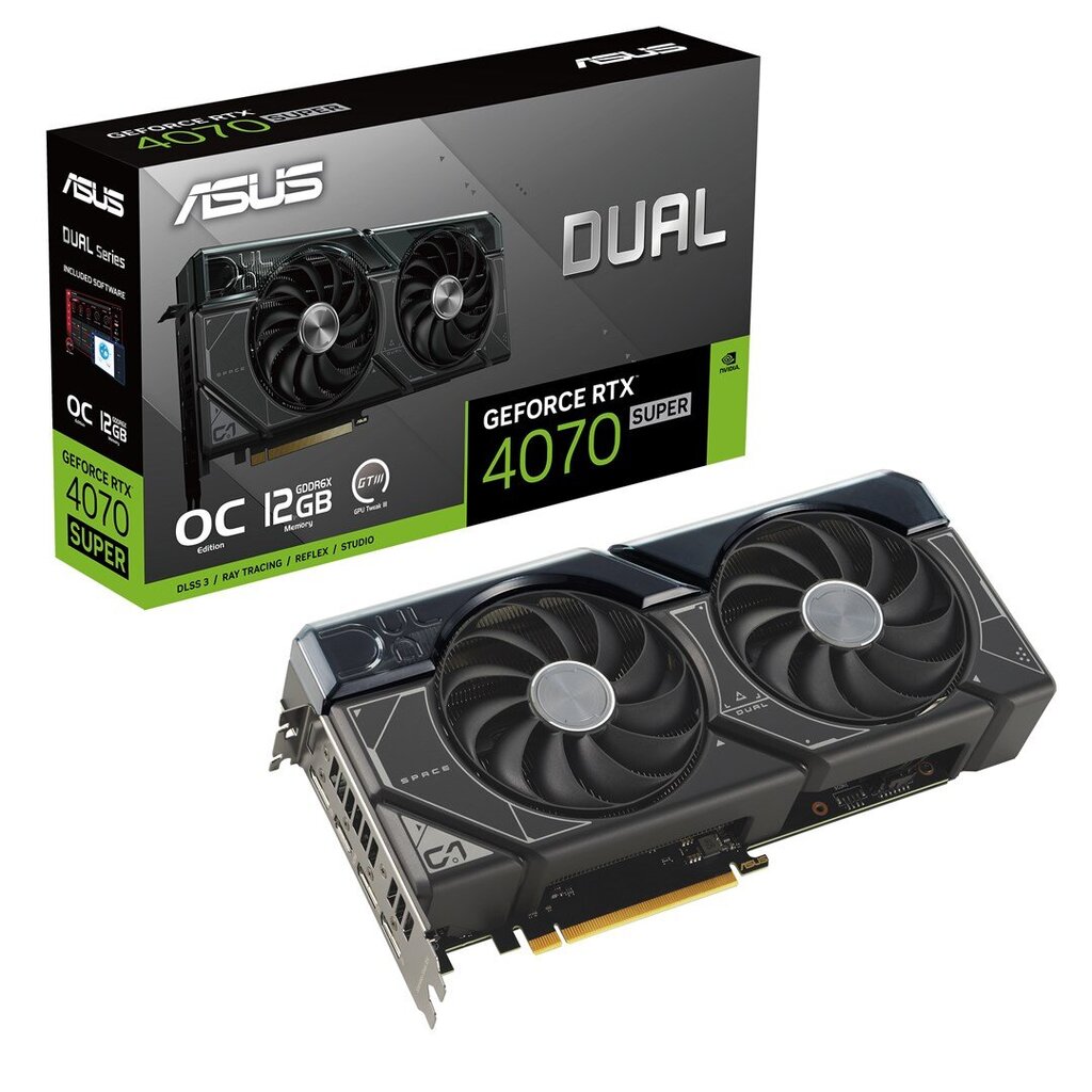 Asus Dual GeForce RTX 4070 Super OC Edition (90YV0K82-M0NA00) hind ja info | Videokaardid (GPU) | kaup24.ee