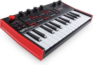 Akai Professional MPK Mini Play Mk3 - MIDI -контроллер клавиатуры со встроенными громкоговорителями и звуками, динамической клавиатурой, прокладками MPC и программным обеспечением цена и информация | Клавишные музыкальные инструменты | kaup24.ee