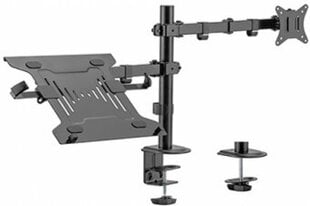 Gembird MA-DA-03 reguleeritav lauakinnitus koos monitori käe ja sülearvuti korpusega (pööratav, kallutatav, pööratav), 17"–32", kuni 9 kg hind ja info | Monitori hoidjad | kaup24.ee