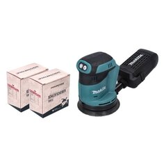 Makita DBO 180 Z aku ekstsentriline lihvmasin 18 V 125 mm + 2x Toolbrothers TURTLE lihvimiskomplekt - ilma akuta. ilma laadijata цена и информация | Шлифовальные машины | kaup24.ee