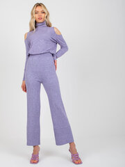 фиолетовые женские вязаные брюки на широкую ногу цена и информация | Штаны женские | kaup24.ee