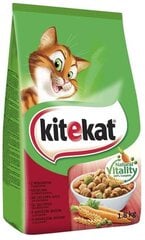 Kitekat kassidele veiseliha ja juurviljadega, 1.8 kg x 6 tk. hind ja info | Kuivtoit kassidele | kaup24.ee