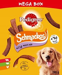 Pedigree Mega Box Schmackos koertele veise-, lamba- ja linnulihaga, 5x158 g hind ja info | Maiustused koertele | kaup24.ee