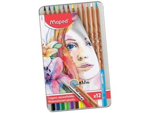 Akvarellpliiats Maped Artist 12 tk цена и информация | Принадлежности для рисования, лепки | kaup24.ee