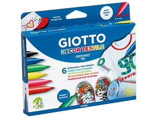Marker tekstiilile Giotto Decor Textile 6 tk hind ja info | Kirjatarbed | kaup24.ee