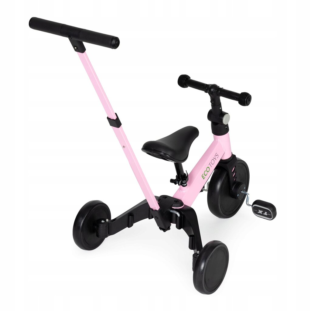 Kolmerattaline EcoToys 2in1, roosa hind ja info | Kolmerattalised jalgrattad | kaup24.ee