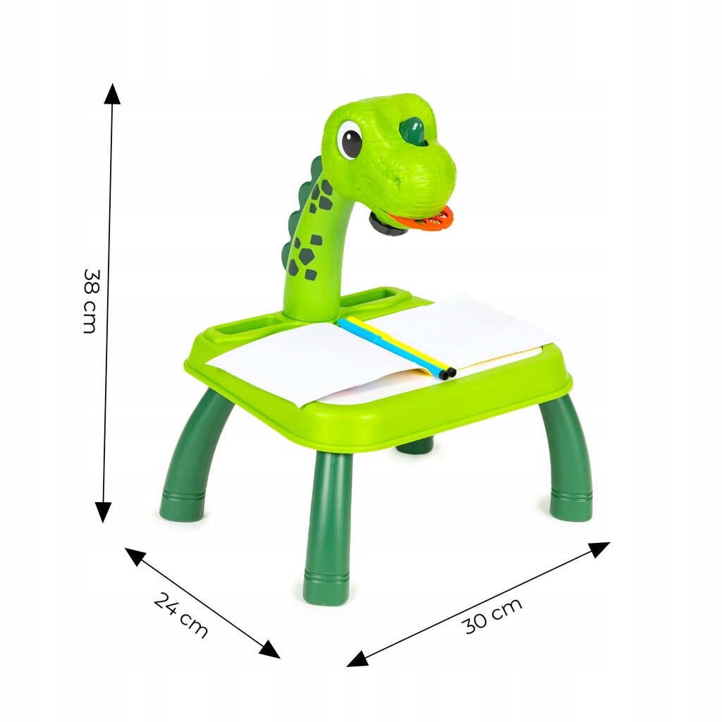 Dinosauruse joonestuslaua projektor, 12 markerit, 24 mustrit hind ja info | Arendavad mänguasjad | kaup24.ee
