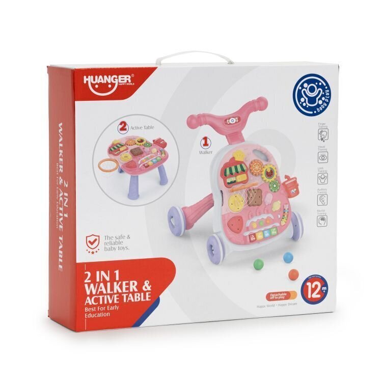 2in1 interaktiivne liugur ja õppelaud Huanger HE0815, punane цена и информация | Imikute mänguasjad | kaup24.ee
