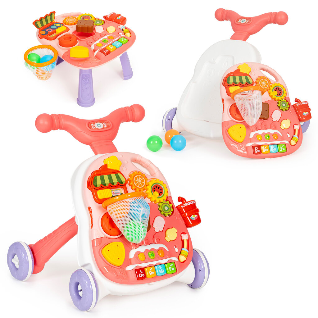 2in1 interaktiivne liugur ja õppelaud Huanger HE0815, punane цена и информация | Imikute mänguasjad | kaup24.ee