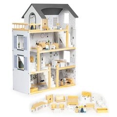 Кукольный домик с набором из 18 деревянных предметов мебели Eco Toys W06A392 цена и информация | Игрушки для девочек | kaup24.ee