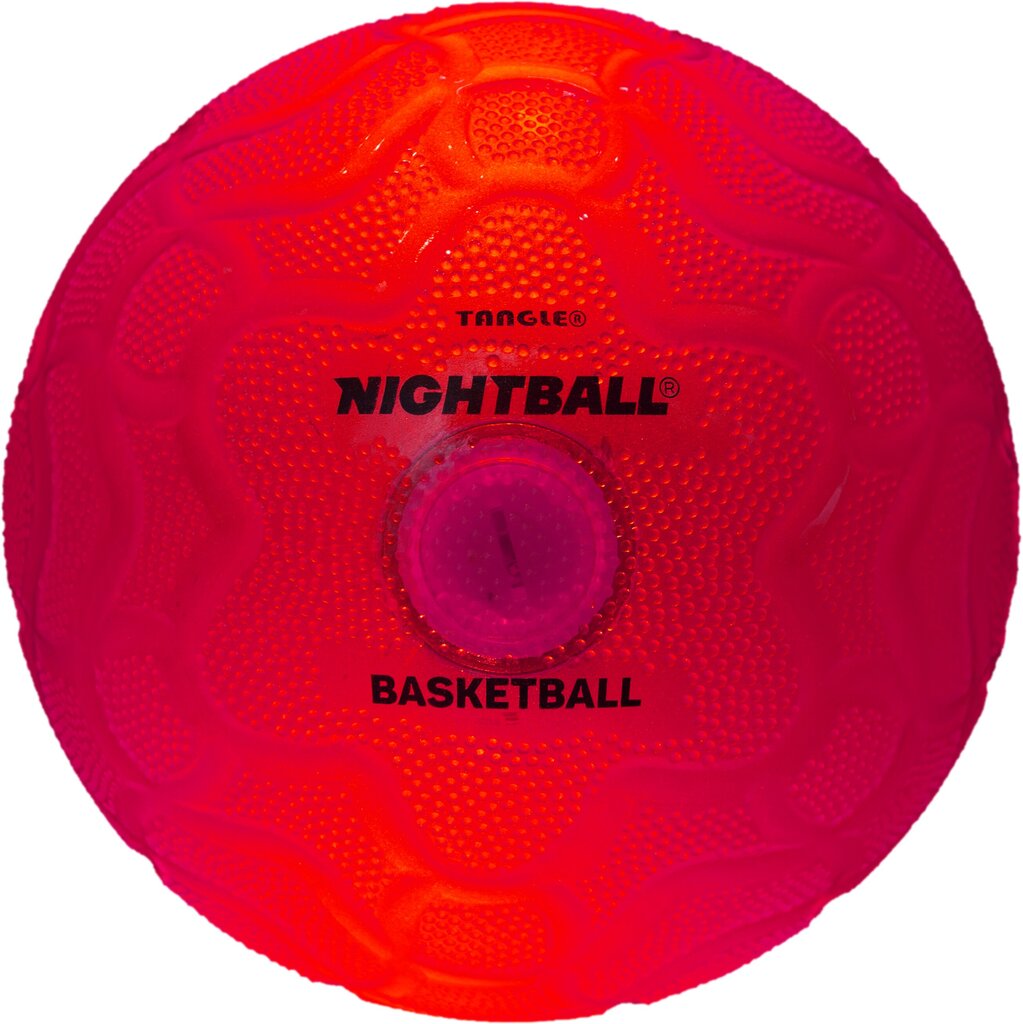 Tangle NightBall Valgustatud punane korvpall, 25 cm цена и информация | Poiste mänguasjad | kaup24.ee