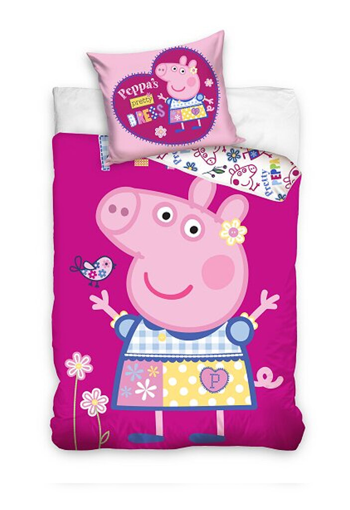 Peppa Pig Voodipesu komplekt 150x210 + 50x70 cm hind ja info | Beebide ja laste voodipesu | kaup24.ee