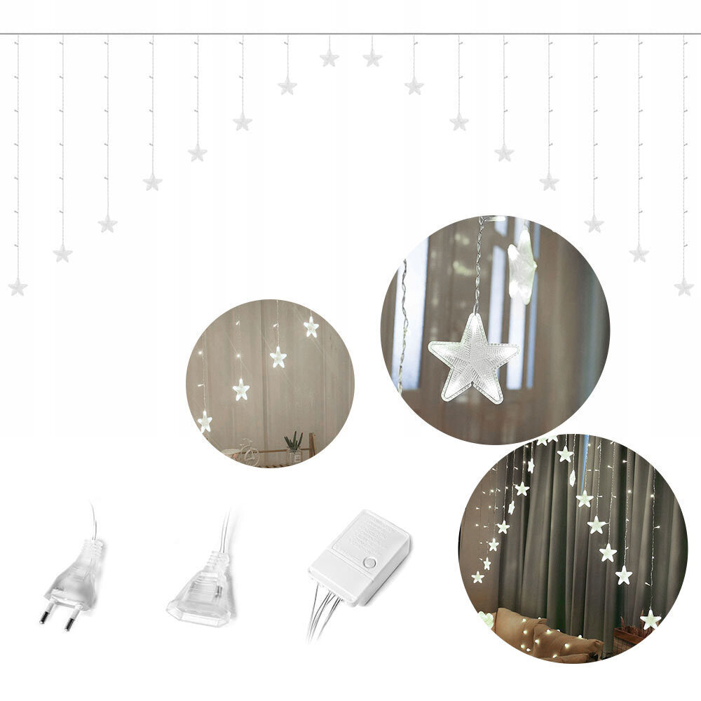 Dekoratiivsed LED-valgustid - tähed 4m / 136 LED-i hind ja info | Jõulutuled | kaup24.ee