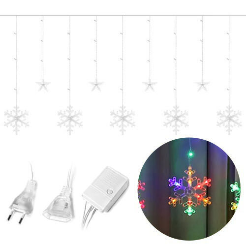 Dekoratiivsed LED tuled lumehelbe- ja tähevalgustid, 138LED hind ja info | Jõulutuled | kaup24.ee