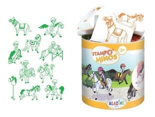 Templite komplekt Aladine Stampo Minos 10tk Horses + templipadi must цена и информация | Принадлежности для рисования, лепки | kaup24.ee