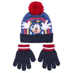 Шапка с перчатками Mickey Mouse Синий (Один размер) цена и информация | Шапки, перчатки, шарфы для мальчиков | kaup24.ee