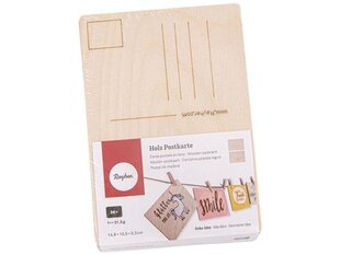 Postkaart puidust Rayher 14.8x10.5x0.3cm 26tk hind ja info | Ümbrikud, postkaardid | kaup24.ee