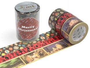 Dekoratiivne kleeplint Christmas, 20/25/15mm x 7m, 3 tk цена и информация | Подарочные упаковки | kaup24.ee