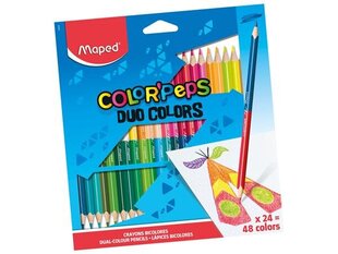 Värvipliiats Maped ColorPeps Duo 24tk цена и информация | Принадлежности для рисования, лепки | kaup24.ee