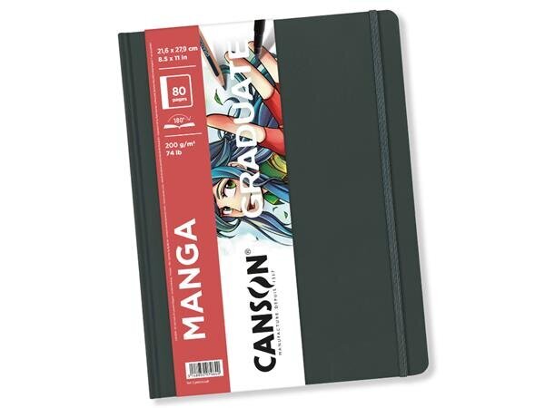 Joonistusplokk Graduate Manga 21.6x27.9cm/200g 40 lehte kõvakaas kummiga цена и информация | Vihikud, märkmikud ja paberikaubad | kaup24.ee