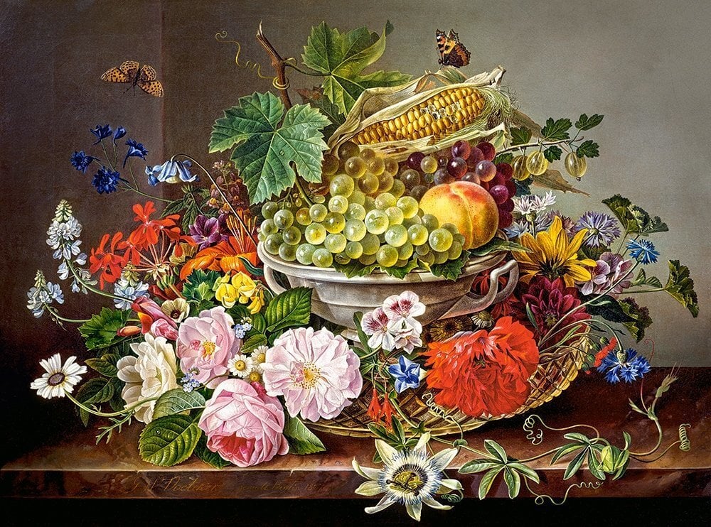 Castorland pusle Still Life with Flowers and Fruit Basket, 2000 tükki hind ja info | Pusled | kaup24.ee