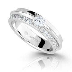 Modesi hõbedane sõrmus tsirkoonidega M16020 hind ja info | Sõrmused | kaup24.ee