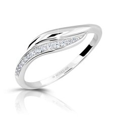 Modesi Elegant silver ring with zircons M00210 цена и информация | Кольцо | kaup24.ee