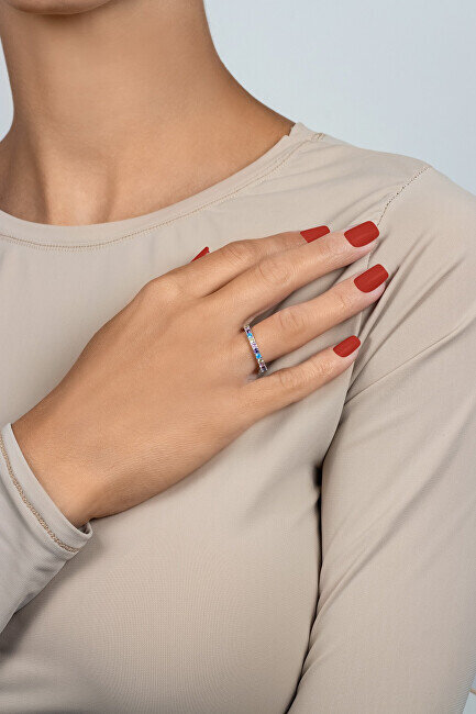 Brilio Silver hõbedane sõrmus värviliste tsirkoonidega RI116WRBW hind ja info | Sõrmused | kaup24.ee