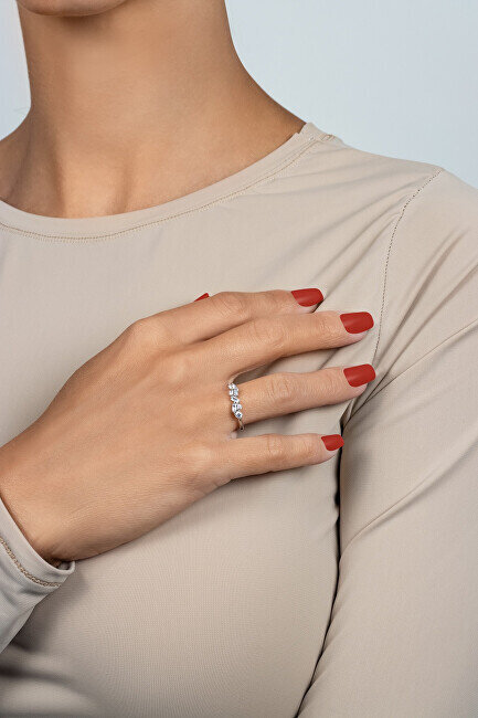 Brilio Silver kullatud sõrmus läbipaistvate tsirkoonidega RI121Y hind ja info | Sõrmused | kaup24.ee