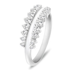 Brilio Silver Модное серебряное кольцо с прозрачными цирконами RI120W цена и информация | Кольцо | kaup24.ee