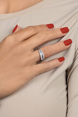 Brilio Silver Модное серебряное кольцо с прозрачными цирконами RI120W цена и информация | Кольцо | kaup24.ee