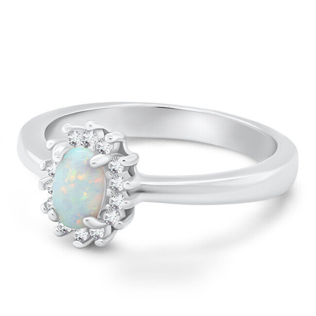 Brilio Silver hõbesõrmus opaali ja tsirkoonidega RI106W цена и информация | Sõrmused | kaup24.ee