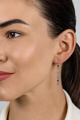 Brilio Silver Playful dangling earrings with colored zircons EA1008WRBW цена и информация | Серьги | kaup24.ee