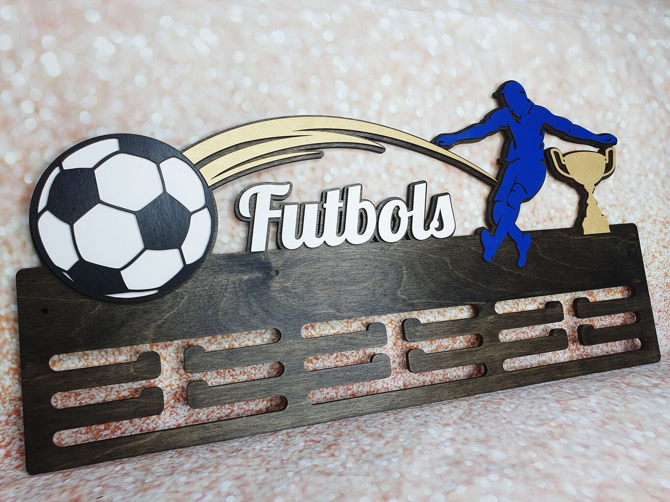 Spordimedalite hoidja "Futbols" hind ja info | Lastetoa riiulid | kaup24.ee