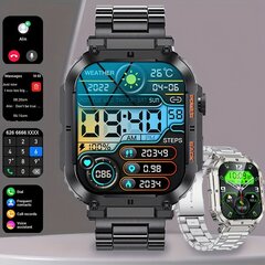 Умные часы мужские, черные, стальные цена и информация | Смарт-часы (smartwatch) | kaup24.ee