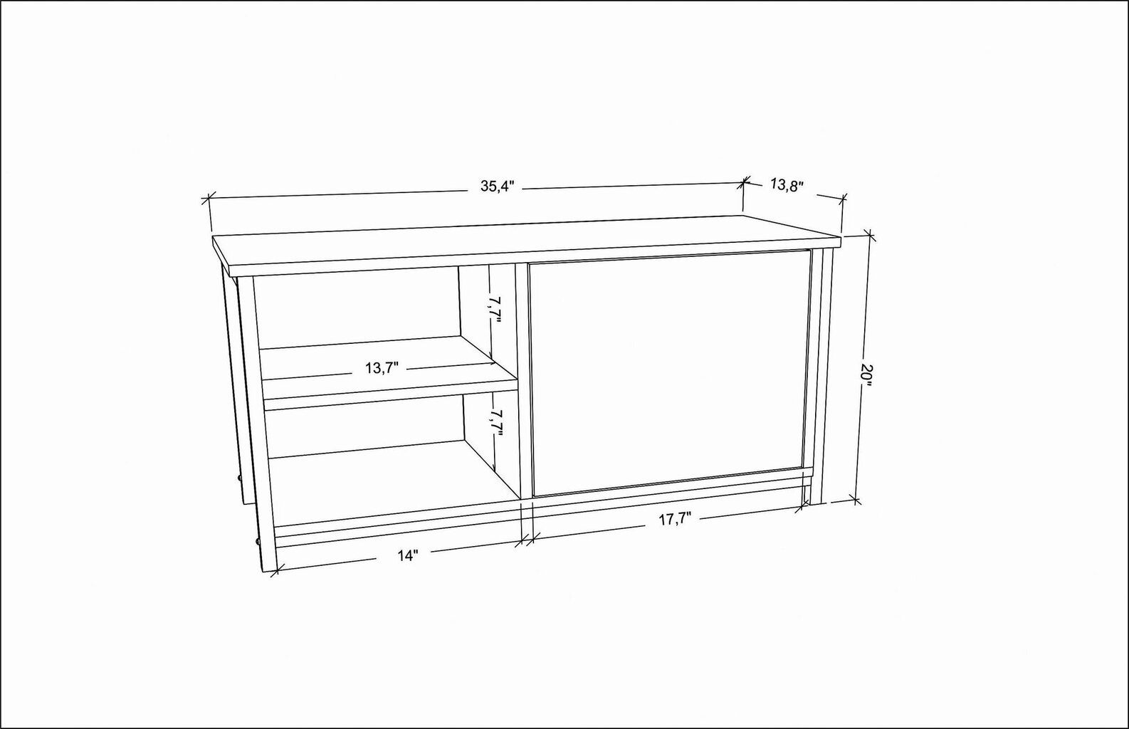 TV alus Asir, 89,6x35,3x50,8 cm, valge hind ja info | TV alused | kaup24.ee