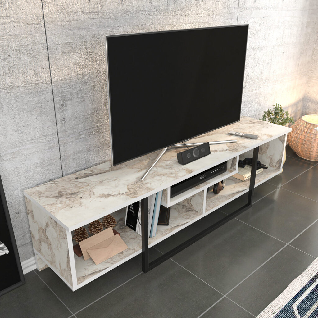 TV alus Asir, 150x35,2x40 cm, must/valge hind ja info | TV alused | kaup24.ee