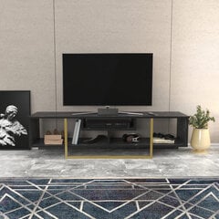 TV alus Asir, 150x35,2x40 cm, must/kuldne цена и информация | Тумбы под телевизор | kaup24.ee