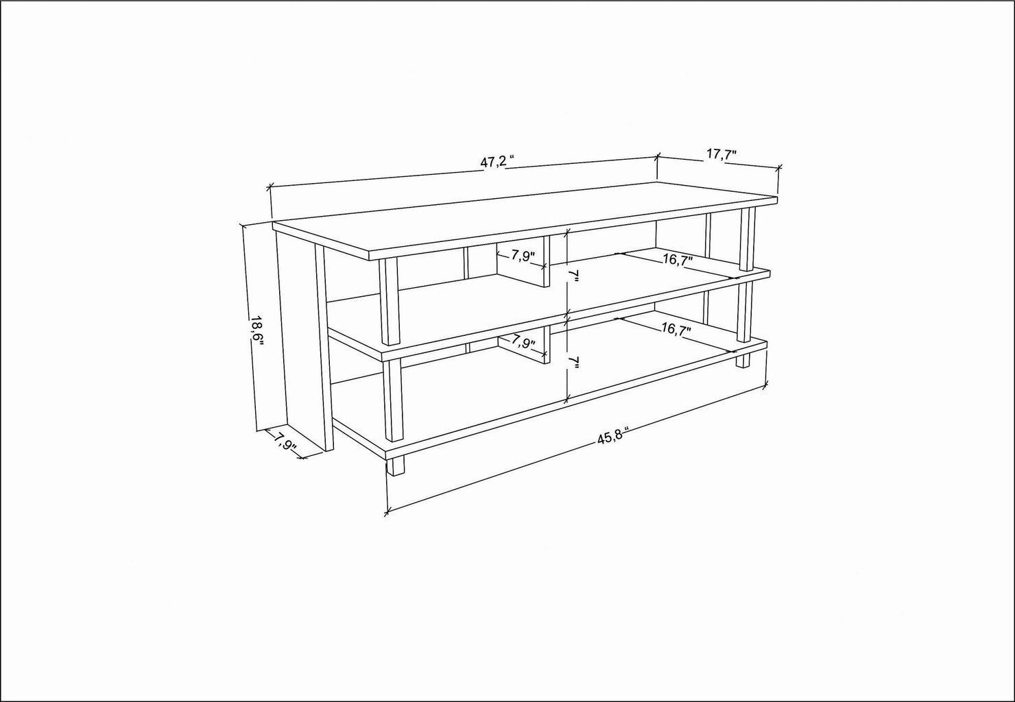 TV alus Asir, 120x44,6x47,4 cm, kuldne/valge hind ja info | TV alused | kaup24.ee