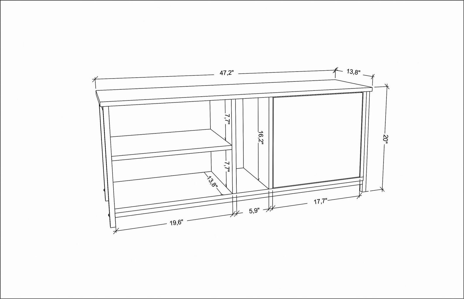 TV alus Asir, 120x35,3x50,8 cm, beež/must цена и информация | TV alused | kaup24.ee