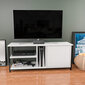 TV alus Asir, 120x35,3x50,8 cm, must/valge hind ja info | TV alused | kaup24.ee