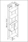 Riiul Asir, 45,2x21,6x180 cm, must/kuldne hind ja info | Riiulid | kaup24.ee